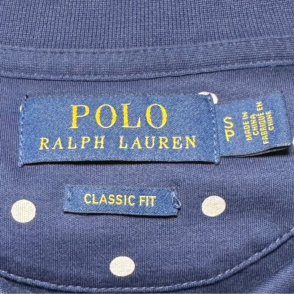 Polo Ralph Lauren Navy Polka Dot Men's Polo Shirt Classic Fit